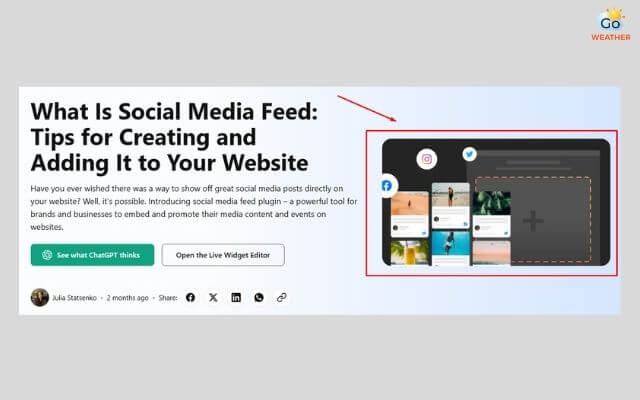 Social media embeds live content from social platforms directly into a website