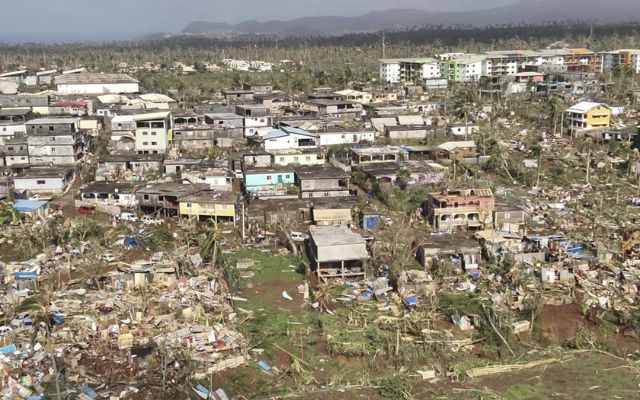 Aftermath of Cyclone Chido in French territory Mayotte