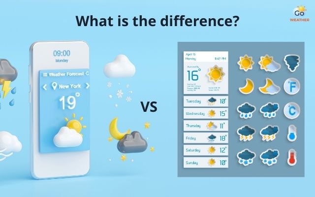 What is the difference between weather app and widget?