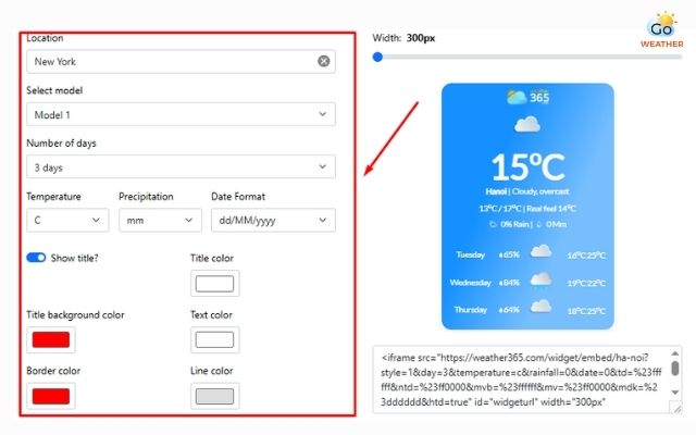 Weather365 offers unlimited weather widget customization