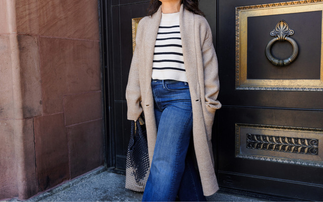  Flare pants and cardigan