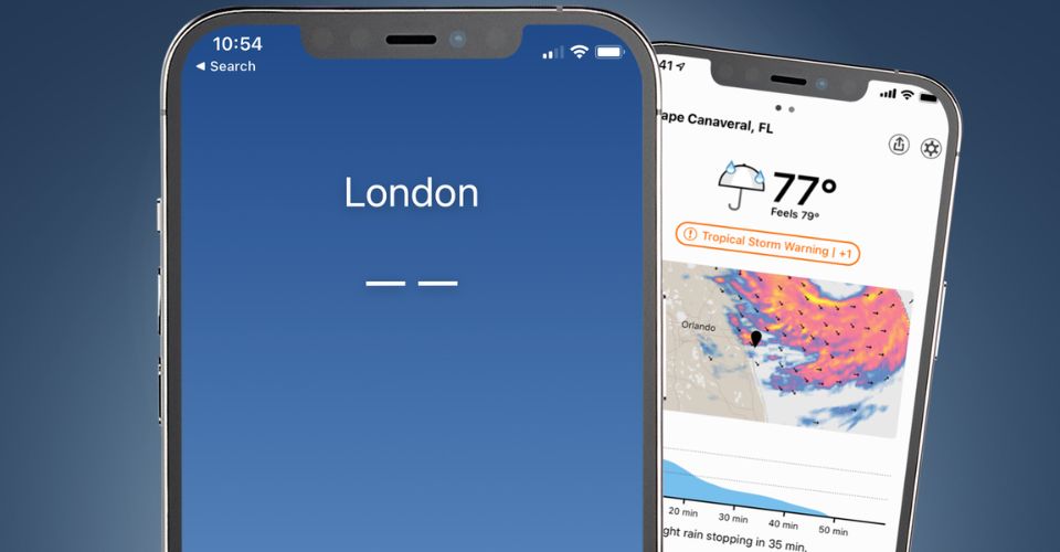 Apple’s Weather app does not provide any forecast
