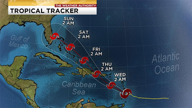 Tropical Storm Dorian strides forward to the Caribbean
